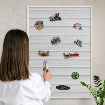 Decorative magnet board with a white frame Minimalist stripes