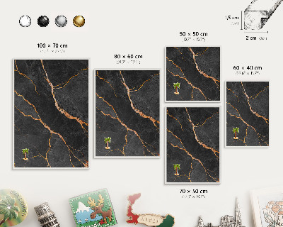 Decorative magnet board with a white frame Marble ribbons