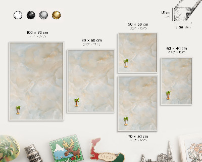 Magnetic board for travel magnets in a white frame Subtle elegance