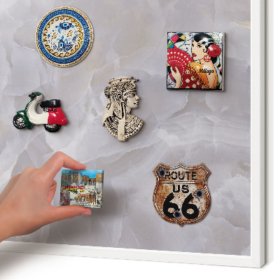 Decorative magnet board with a white frame Gray elegance