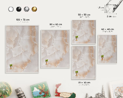 Magnetic board for travel magnets in a white frame Subtle waves