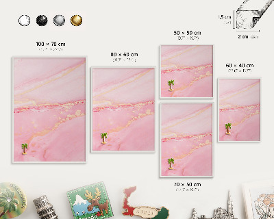 Decorative magnet board with a white frame Pink elegance