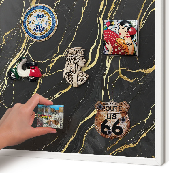 Decorative magnet board with a white frame Luxurious waves