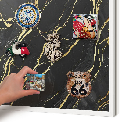 Decorative magnet board with a white frame Luxurious waves