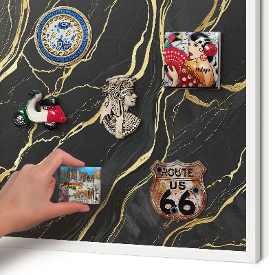 Decorative magnet board with a white frame Luxurious waves