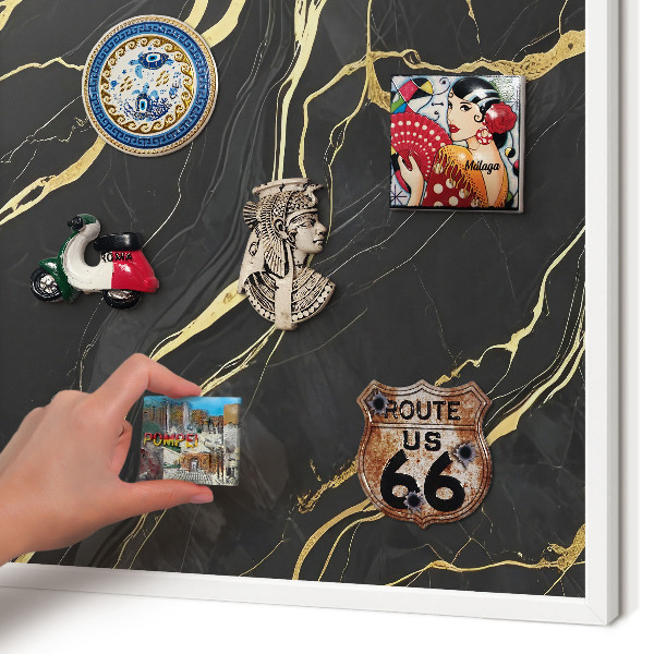 Decorative magnet board with a white frame Luxurious waves