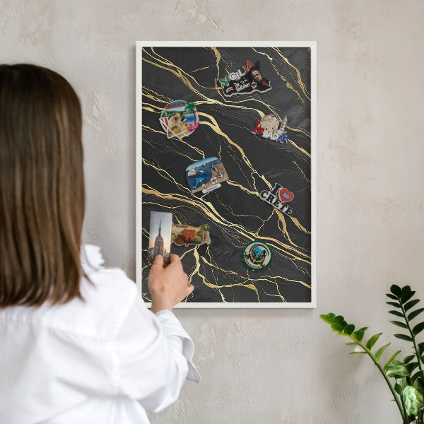 Decorative magnet board with a white frame Luxurious waves