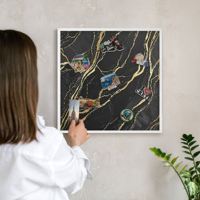Decorative magnet board with a white frame Luxurious waves
