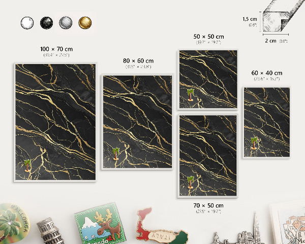 Decorative magnet board with a white frame Luxurious waves