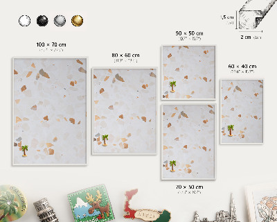 Magnetic board for travel magnets in a white frame Warm mosaic
