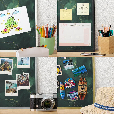 Decorative magnet board with a white frame Green depth