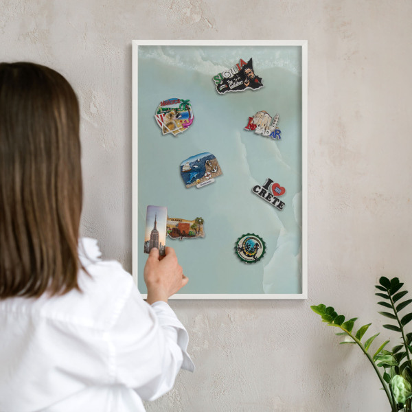 Decorative magnet board with a white frame Peaceful harmony