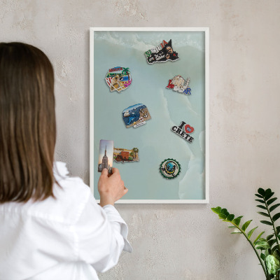 Decorative magnet board with a white frame Peaceful harmony