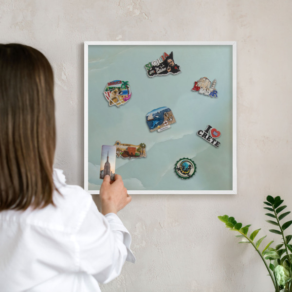 Decorative magnet board with a white frame Peaceful harmony