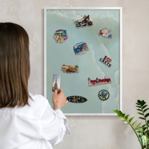 Decorative magnet board with a white frame Peaceful harmony