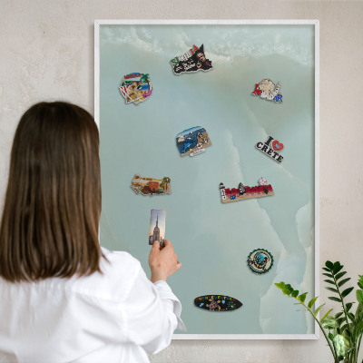 Decorative magnet board with a white frame Peaceful harmony
