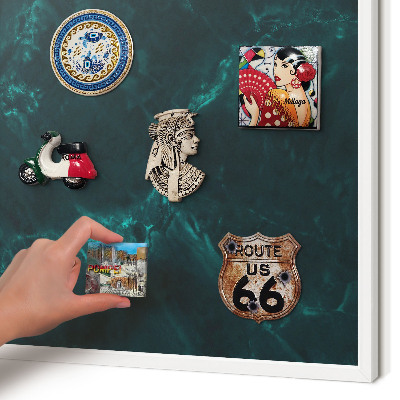 Decorative magnet board with a white frame Green depth