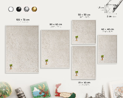 Decorative magnet board with a white frame Delicate background