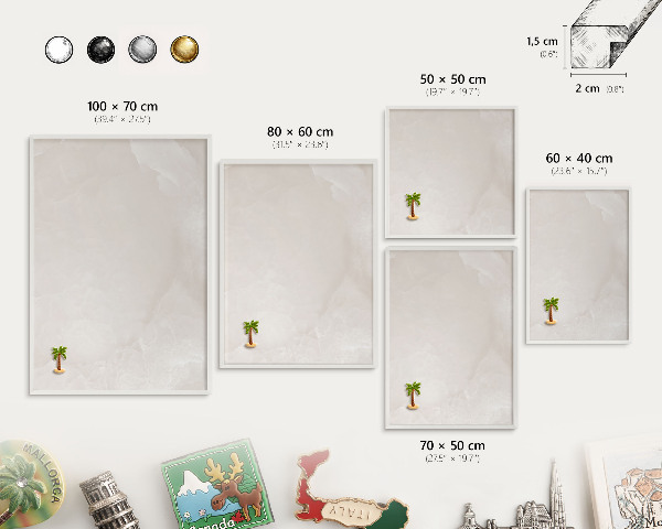 Decorative magnet board with a white frame Creamy texture