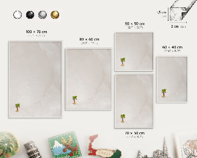 Decorative magnet board with a white frame Creamy texture