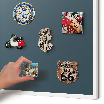 Magnetic board for travel magnets in a white frame Turquoise