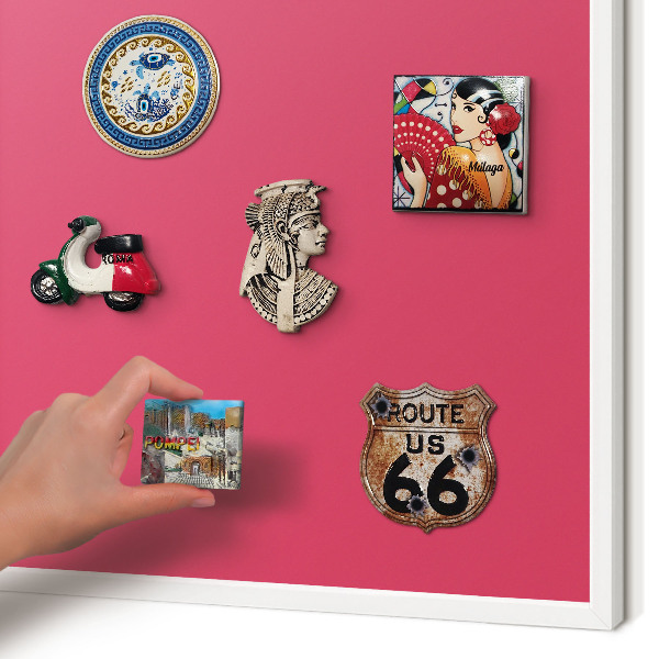 Decorative magnet board with a white frame Energy pink