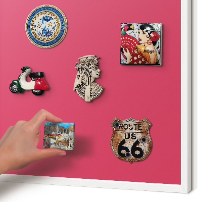 Decorative magnet board with a white frame Energy pink