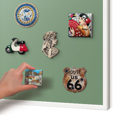 Decorative magnet board with a white frame Muted green