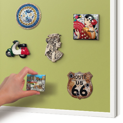 Decorative magnet board with a white frame Green vintage