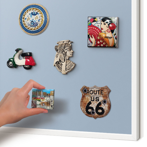 Decorative magnet board with a white frame Pastel blue