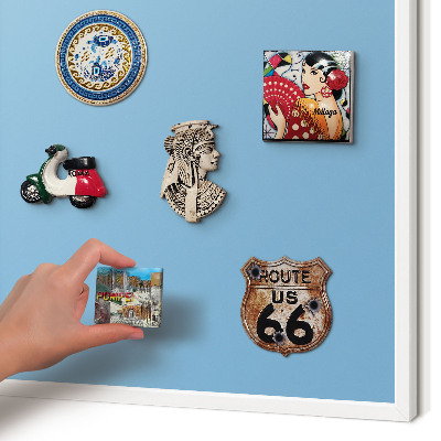 Decorative magnet board with a white frame Blue color