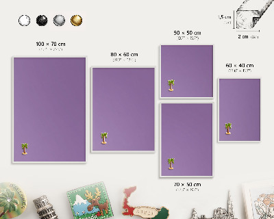 Decorative magnet board with a white frame Violet