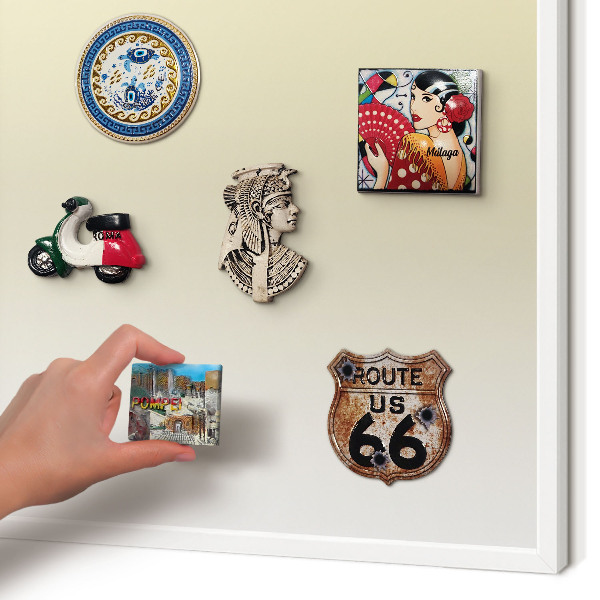 Magnetic board for travel magnets in a white frame Cream gradient