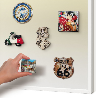 Magnetic board for travel magnets in a white frame Cream gradient