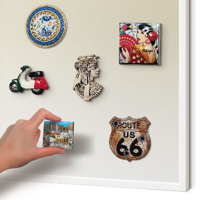Magnetic board for travel magnets in a white frame Cream gradient
