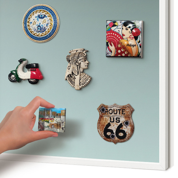 Decorative magnet board with a white frame Turquoise gradient