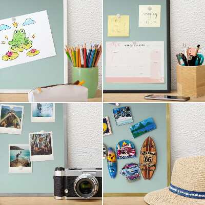 Decorative magnet board with a white frame Turquoise gradient