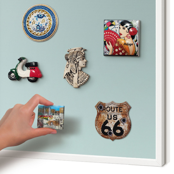 Decorative magnet board with a white frame Turquoise gradient