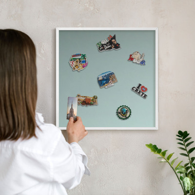 Decorative magnet board with a white frame Turquoise gradient