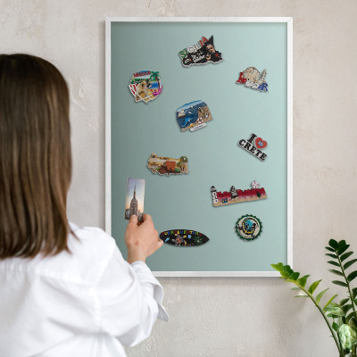 Decorative magnet board with a white frame Turquoise gradient