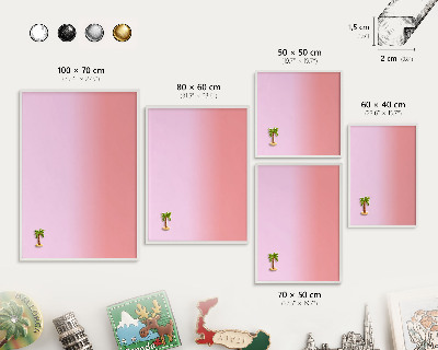 Magnetic board for travel magnets in a white frame Delicate gradient