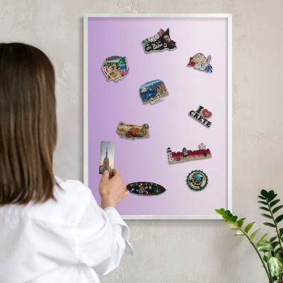 Decorative magnet board with a white frame Subtle gradient