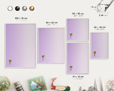 Decorative magnet board with a white frame Subtle gradient