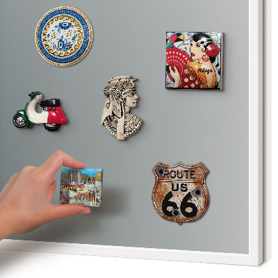 Magnetic board for travel magnets in a white frame Blue gradient
