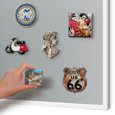 Magnetic board for travel magnets in a white frame Blue gradient