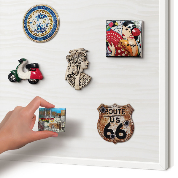Decorative magnet board with a white frame Harmony of lines