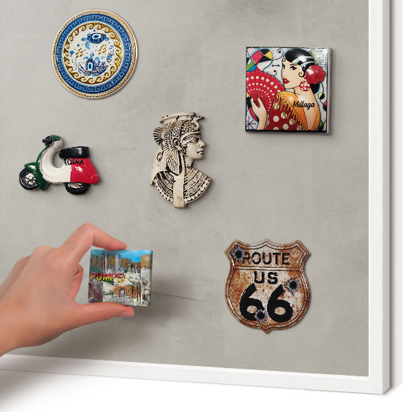 Decorative magnet board with a white frame Gray background