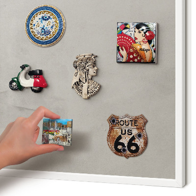 Decorative magnet board with a white frame Gray background
