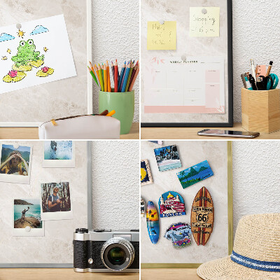 Magnetic board for travel magnets in a white frame Creamy elegance