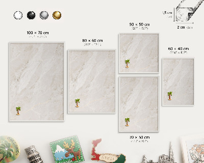 Magnetic board for travel magnets in a white frame Creamy elegance